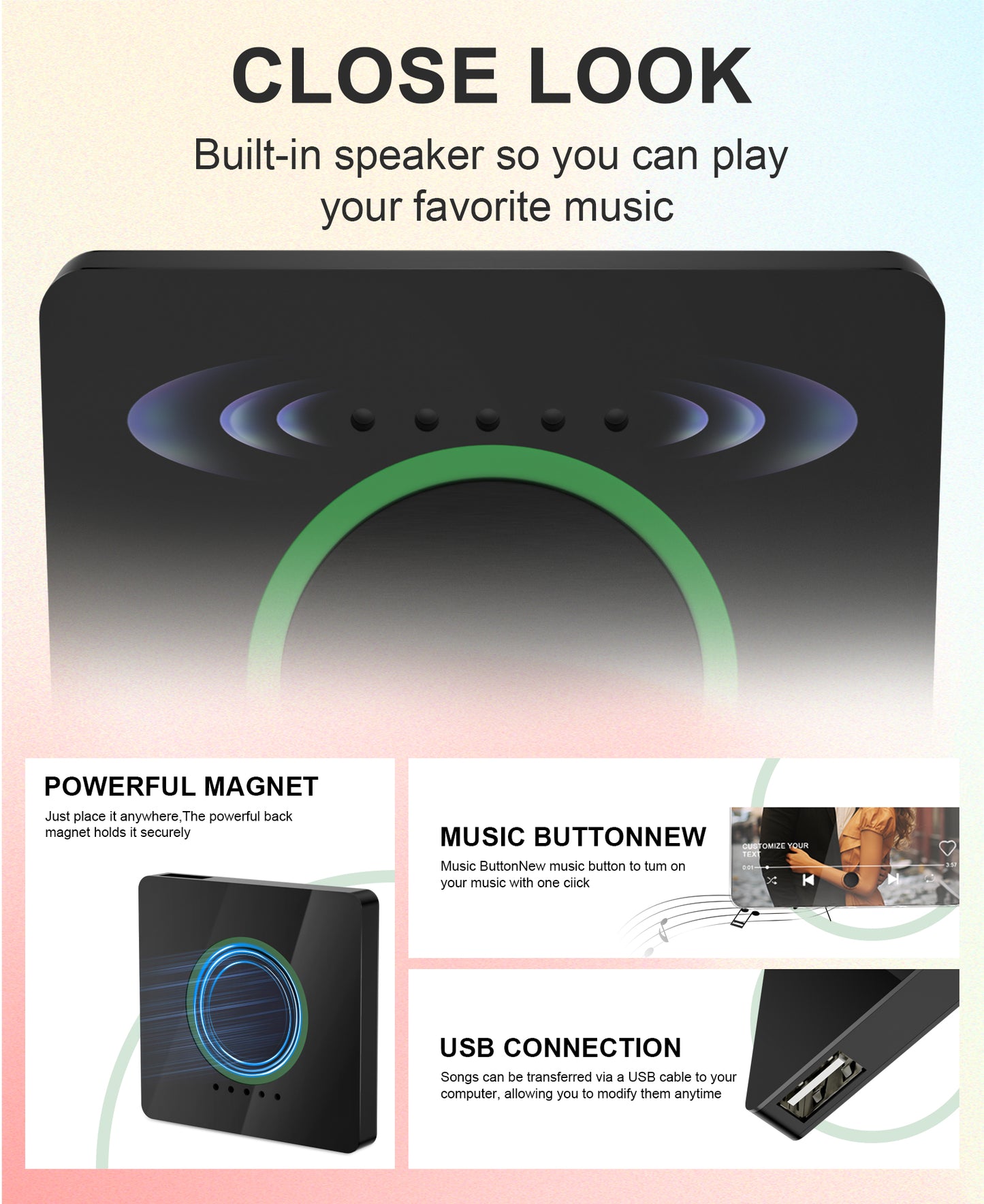 Custom Musical Fridge Magnet - Personalized Gift for Family, Friends, and Partners, Customize Photos, Text, and Music, Ideal for Christmas and Anniversaries