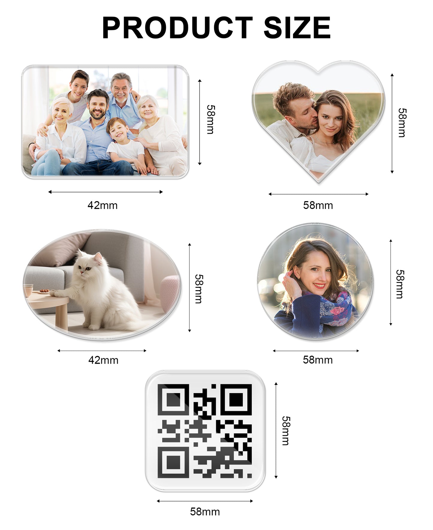 Custom Fridge Magnet - Personalized Photo Acrylic Refrigerator Magnets, Personalized Couple Memory Keepsakes & Wedding Favors, Upload Picture for Custom Magnets Gifts for Friends & Family