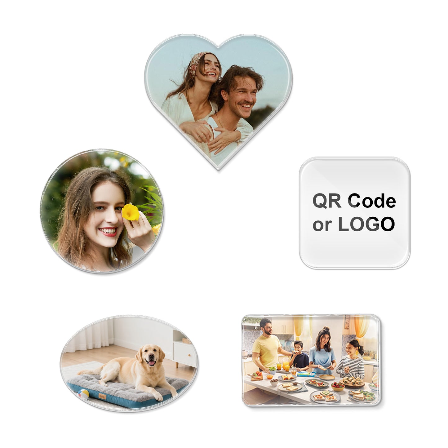 Custom Fridge Magnet - Personalized Photo Acrylic Refrigerator Magnets, Personalized Couple Memory Keepsakes & Wedding Favors, Upload Picture for Custom Magnets Gifts for Friends & Family